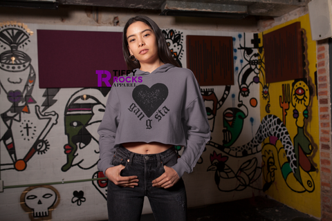 Gangsta Heart Crop Hoodie--Tiffy Rocks Apparel