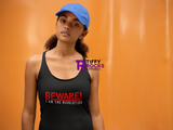 Beware I Am The Revolution Women's Racerback Tank W/Red and White Letters--Tiffy Rocks Apparel