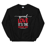 Spread Love Unisex Sweatshirt W/White & Red Letters-Black-S-Tiffy Rocks Apparel