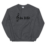 Music is Life Unisex Sweatshirt-Dark Heather-S-Tiffy Rocks Apparel