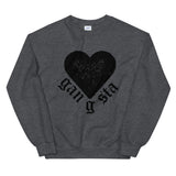 Gangsta Heart Unisex Sweatshirt-Dark Heather-S-Tiffy Rocks Apparel