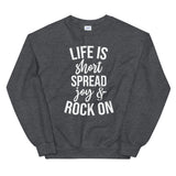 Life is Short Unisex Sweatshirt-Dark Heather-S-Tiffy Rocks Apparel