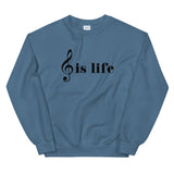 Music is Life Unisex Sweatshirt-Indigo Blue-S-Tiffy Rocks Apparel