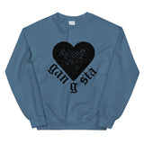 Gangsta Heart Unisex Sweatshirt-Indigo Blue-S-Tiffy Rocks Apparel