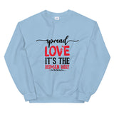 Spread Love Unisex Sweatshirt W/Black & Red Letters-Light Blue-S-Tiffy Rocks Apparel