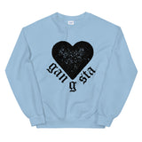 Gangsta Heart Unisex Sweatshirt-Light Blue-S-Tiffy Rocks Apparel