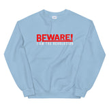 Beware I Am The Revolution Unisex Sweatshirt W/Red and White Letters-Light Blue-S-Tiffy Rocks Apparel