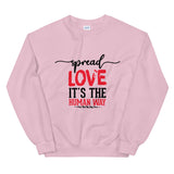 Spread Love Unisex Sweatshirt W/Black & Red Letters-Light Pink-S-Tiffy Rocks Apparel