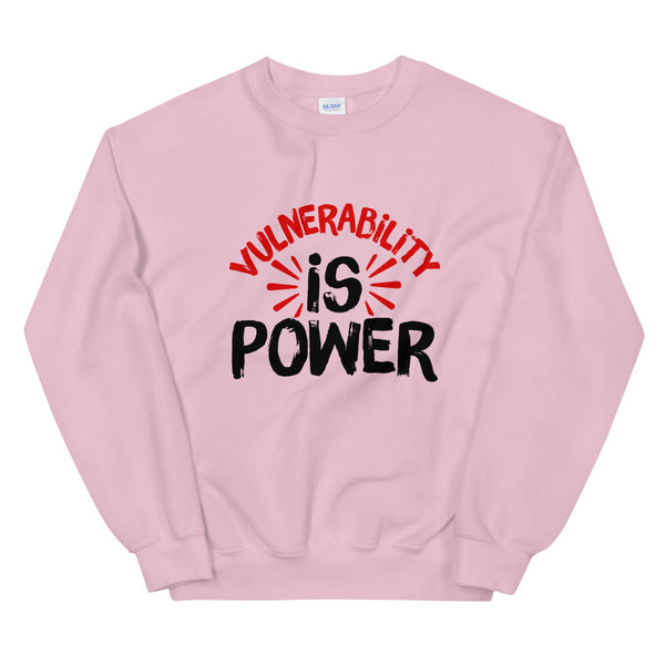 Vulnerability is Power Unisex Sweatshirt-Light Pink-S-Tiffy Rocks Apparel