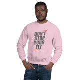 Don't Stop Your Fly Unisex Sweatshirt W/Grey Letters-Light Pink-S-Tiffy Rocks Apparel