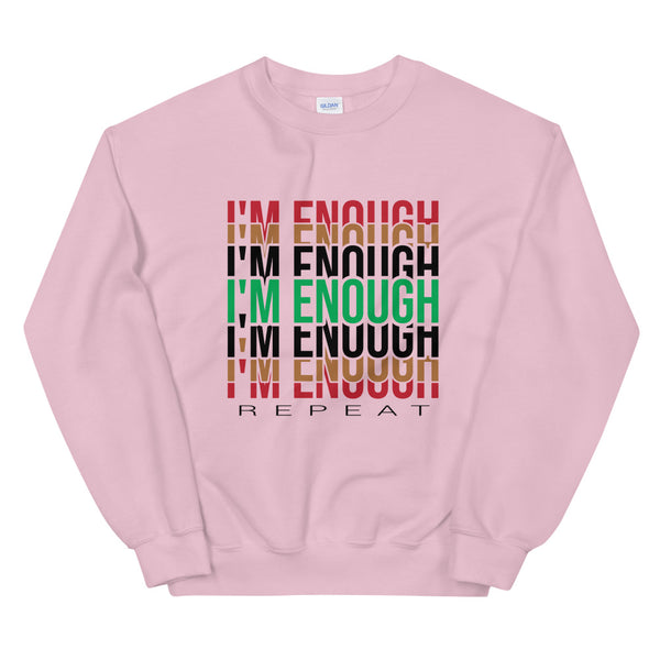 I'm Enough Unisex Sweatshirt-Light Pink-S-Tiffy Rocks Apparel