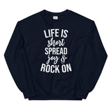 Life is Short Unisex Sweatshirt-Navy-S-Tiffy Rocks Apparel