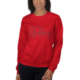 On My Goddess-ish Unisex Sweatshirt W/Grey Letters-Red-S-Tiffy Rocks Apparel