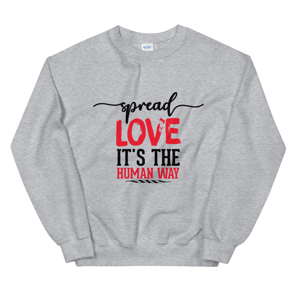 Spread Love Unisex Sweatshirt W/Black & Red Letters-Sport Grey-S-Tiffy Rocks Apparel