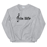 Music is Life Unisex Sweatshirt-Sport Grey-S-Tiffy Rocks Apparel