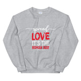 Spread Love Unisex Sweatshirt W/White & Red Letters-Sport Grey-S-Tiffy Rocks Apparel