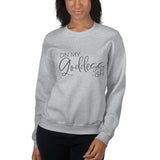 On My Goddess-ish Unisex Sweatshirt W/Grey Letters-Sport Grey-S-Tiffy Rocks Apparel