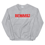 Beware I Am The Revolution Unisex Sweatshirt W/Red and White Letters-Sport Grey-S-Tiffy Rocks Apparel