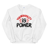 Vulnerability is Power Unisex Sweatshirt-White-S-Tiffy Rocks Apparel