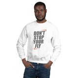 Don't Stop Your Fly Unisex Sweatshirt W/Grey Letters-White-S-Tiffy Rocks Apparel