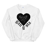 Gangsta Heart Unisex Sweatshirt-White-S-Tiffy Rocks Apparel