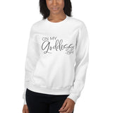 On My Goddess-ish Unisex Sweatshirt W/Grey Letters-White-S-Tiffy Rocks Apparel