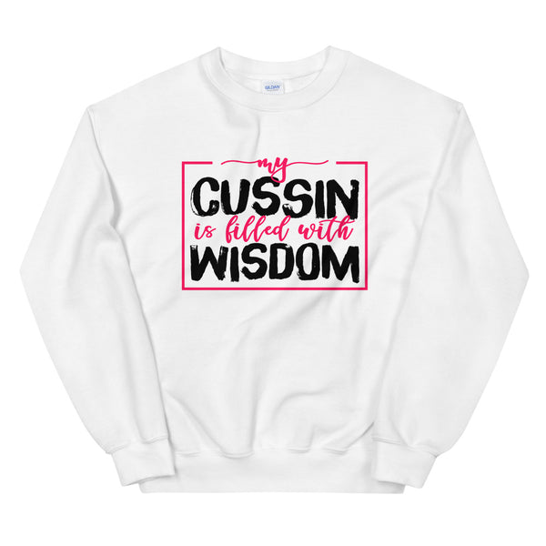 Cussin Wisdom Unisex Sweatshirt-White-S-Tiffy Rocks Apparel