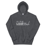 On My Goddess-ish Unisex Hoodie W/White Letters-Dark Heather-S-Tiffy Rocks Apparel