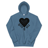 Gangsta Heart Unisex Hoodie-Indigo Blue-S-Tiffy Rocks Apparel