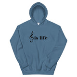 Music is Life Unisex Hoodie-Indigo Blue-S-Tiffy Rocks Apparel