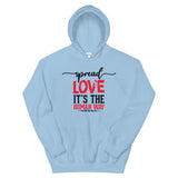 Spread Love Unisex Hoodie W/Black & Red Letters-Light Blue-S-Tiffy Rocks Apparel