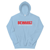 Beware I Am The Revolution Unisex Hoodie W/Red and White Letters-Light Blue-S-Tiffy Rocks Apparel