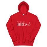 On My Goddess-ish Unisex Hoodie W/White Letters-Red-S-Tiffy Rocks Apparel