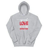 Spread Love Unisex Hoodie W/White & Red Letters-Sport Grey-S-Tiffy Rocks Apparel