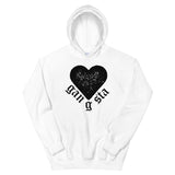 Gangsta Heart Unisex Hoodie-White-S-Tiffy Rocks Apparel