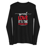 Spread Love Unisex Long Sleeve Tee W/White & Red Letters-Black-XS-Tiffy Rocks Apparel