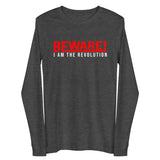 Beware I Am The Revolution Unisex Long Sleeve Tee W/Red & White Letters-Dark Grey Heather-XS-Tiffy Rocks Apparel