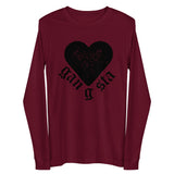 Gangsta Heart Unisex Long Sleeve Tee-Maroon-XS-Tiffy Rocks Apparel