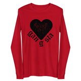 Gangsta Heart Unisex Long Sleeve Tee-Red-XS-Tiffy Rocks Apparel