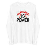 Vulnerability is Power Unisex Long Sleeve Tee-White-XS-Tiffy Rocks Apparel