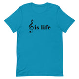 Music is Life Unisex T-Shirt-Aqua-S-Tiffy Rocks Apparel