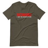 Beware I Am The Revolution Unisex T-Shirt W/Red & White Letters-Army-S-Tiffy Rocks Apparel