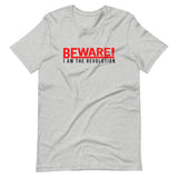 Beware I Am The Revolution T-Shirt W/Red & Black Letters-Athletic Heather-S-Tiffy Rocks Apparel