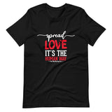 Spread Love Unisex T-Shirt W/White & Red Letters-Black-S-Tiffy Rocks Apparel