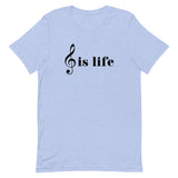 Music is Life Unisex T-Shirt-Heather Blue-S-Tiffy Rocks Apparel