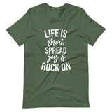 Life is Short Unisex T-Shirt-Heather Forest-S-Tiffy Rocks Apparel