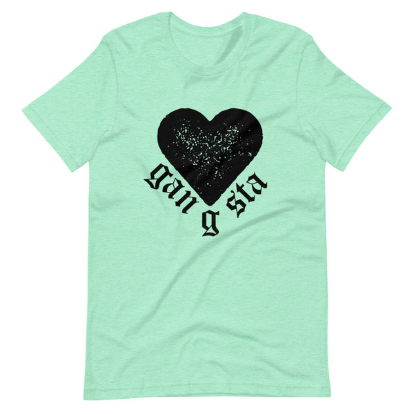 Gangsta Heart Unisex T-Shirt-Heather Mint-S-Tiffy Rocks Apparel