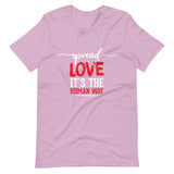 Spread Love Unisex T-Shirt W/White & Red Letters-Heather Prism Lilac-S-Tiffy Rocks Apparel