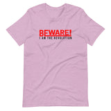 Beware I Am The Revolution T-Shirt W/Red & Black Letters-Heather Prism Lilac-S-Tiffy Rocks Apparel