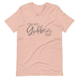 On My Goddess-ish Unisex T-Shirt W/Grey Letters-Heather Prism Peach-S-Tiffy Rocks Apparel